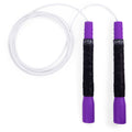 Freestyle Jump Rope - 4mm PVC with Long 8" Handle Jump Rope Elite Jumps Purple & White - Grip Tape
