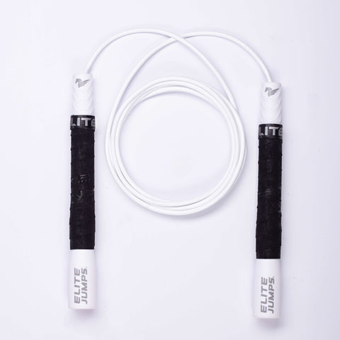 Do Hard Things® - 6mm PVC Jump Rope Jump Rope Elite Jumps Whiteout - 8" long handle