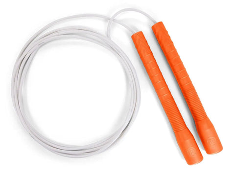 Freestyle Jump Rope - 4mm PVC with Long 8" Handle Jump Rope Elite Jumps Orange & White