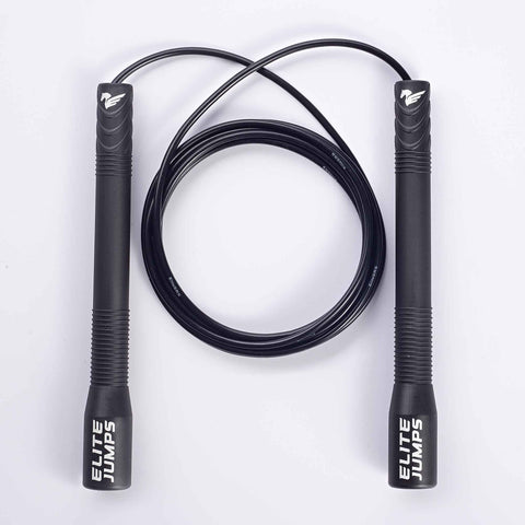 Freestyle Jump Rope - 4mm PVC with Long 8" Handle Jump Rope Elite Jumps Black