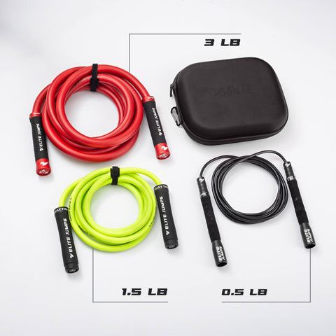 Power Set: Adjustable Weighted Jump Ropes Bundle Jump Rope Elite Jumps