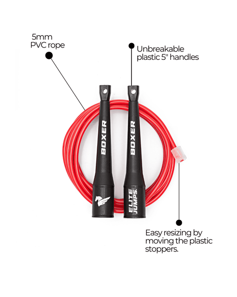 Boxer Training Jump Rope - 5mm PVC Jump Rope Elite Jumps