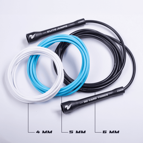 Do Hard Things® - 6mm PVC Jump Rope Jump Rope Elite Jumps 3 Cord Bundle - 5" short handle